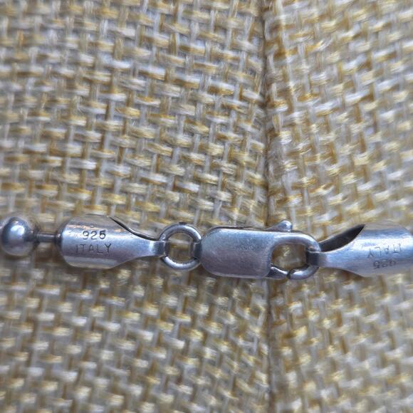 Sterling Silver Signed AZ Mother of Pearl Necklace 925 Italy - Picture 9 of 10